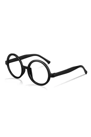 Unisex Plastic Black Wizard Round Frame Glasses for Costume Party Supplies