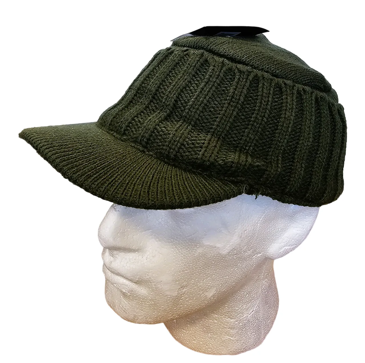Unisex Ribbed Knitted Hat with Peaked Hood