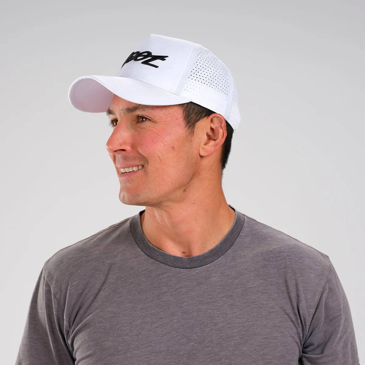 Unisex Tech Curved Bill Hat - White