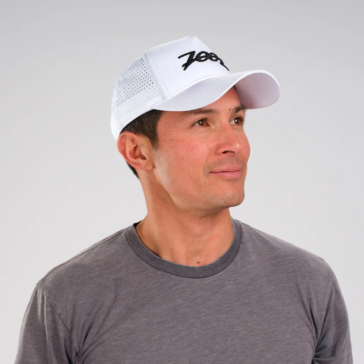 Unisex Tech Curved Bill Hat - White