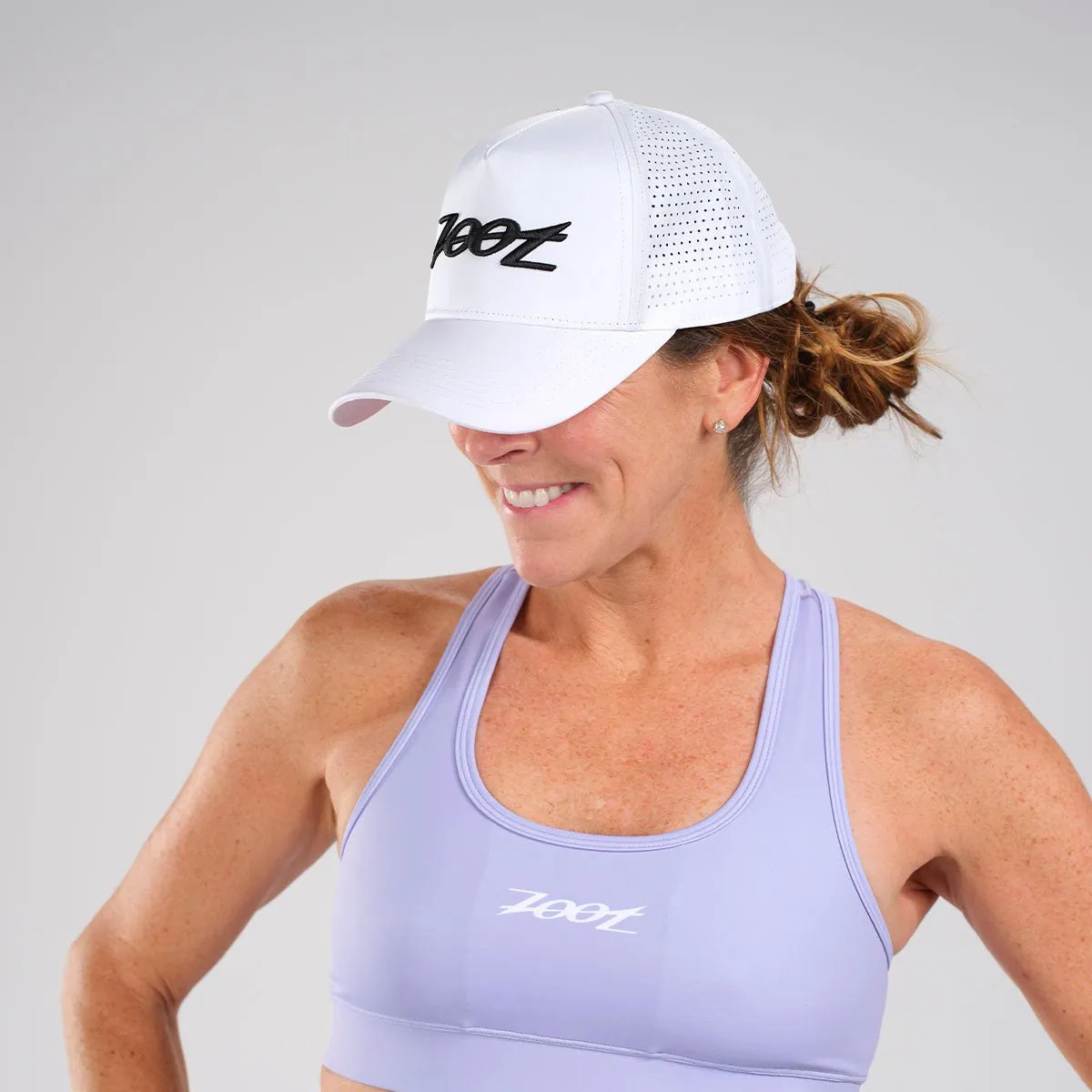 Unisex Tech Curved Bill Hat - White