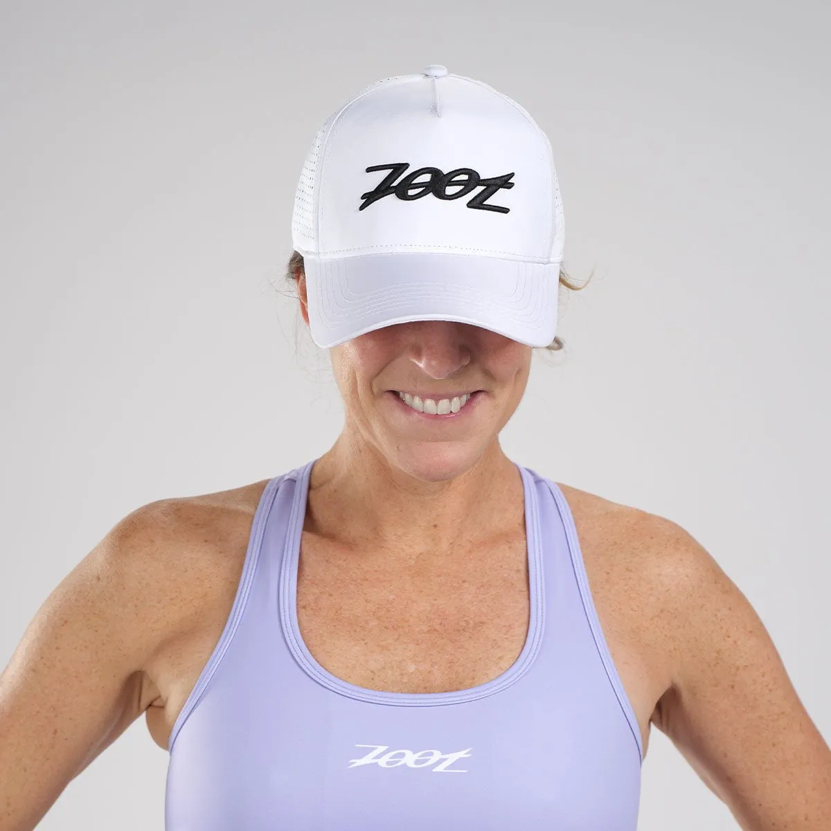 Unisex Tech Curved Bill Hat - White