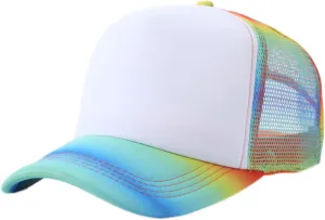 Unisex Trucker Hat Adjustable Plain Blank Mesh Back Dad Hat Classic Casual Breathable Sun Protection Baseball Cap