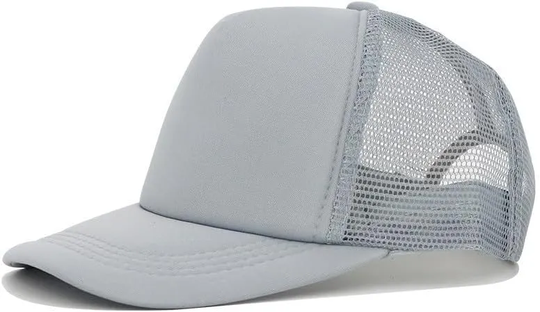 Unisex Trucker Hat Adjustable Plain Blank Mesh Back Dad Hat Classic Casual Breathable Sun Protection Baseball Cap