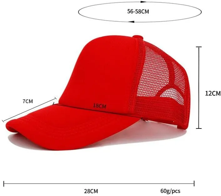 Unisex Trucker Hat Adjustable Plain Blank Mesh Back Dad Hat Classic Casual Breathable Sun Protection Baseball Cap