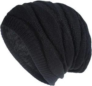 Unisex Winter Beanie Fashionable Stylish Warm Slouchy Ribbed Knit Hat Pom Pom Ski Skull Cap