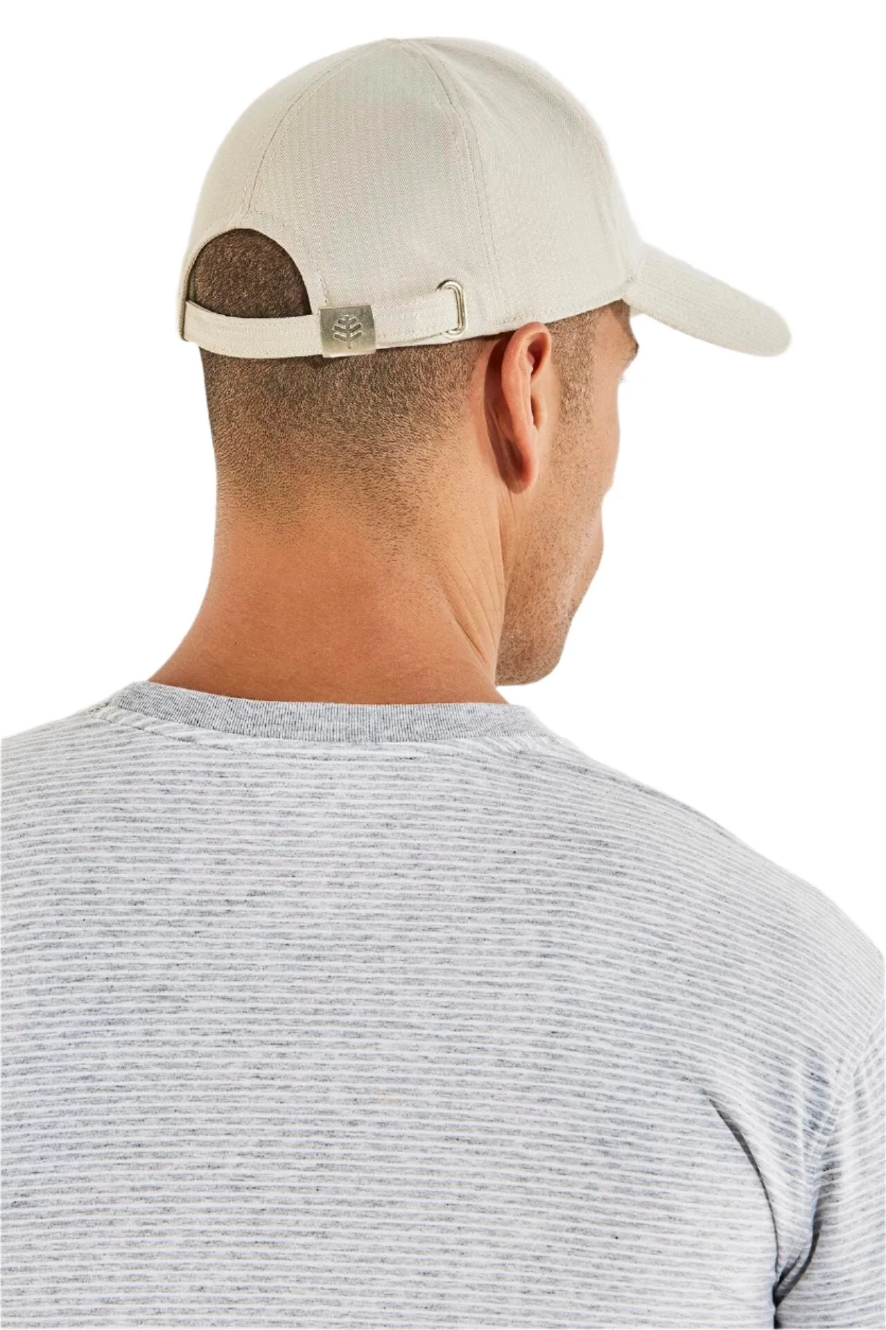 Unisex Zayne Cotton Ball Cap | Natural Modern Herringbone