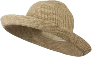 UPF 50  Cotton Paper Braid Kettle Brim Hat