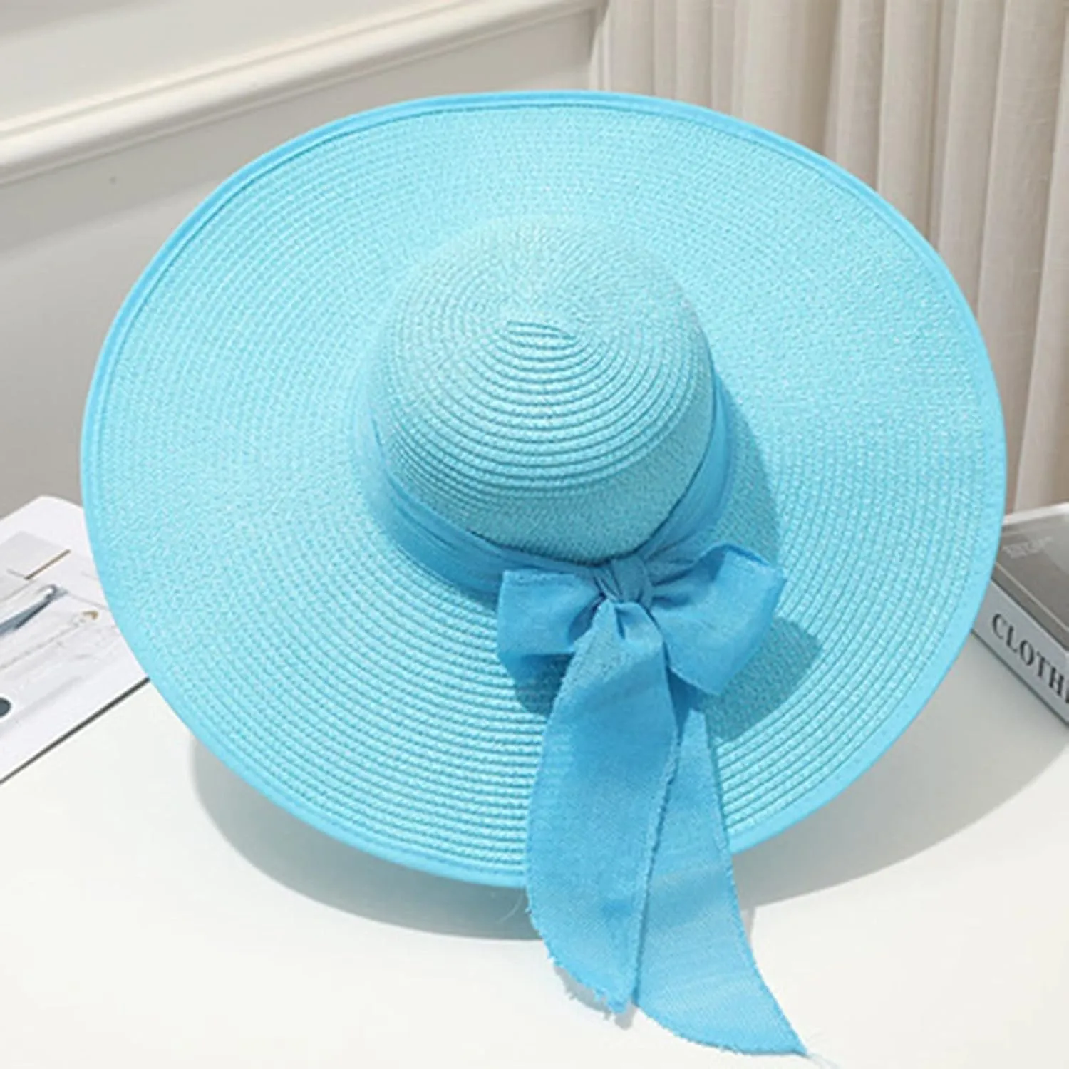 UPF 50 Summer Hat Foldable Roll up Womens Sun Straw Hat Wide Brim Floppy Packable Beach Hat for Women Vacation
