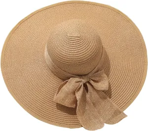 UPF 50 Summer Hat Foldable Roll up Womens Sun Straw Hat Wide Brim Floppy Packable Beach Hat for Women Vacation