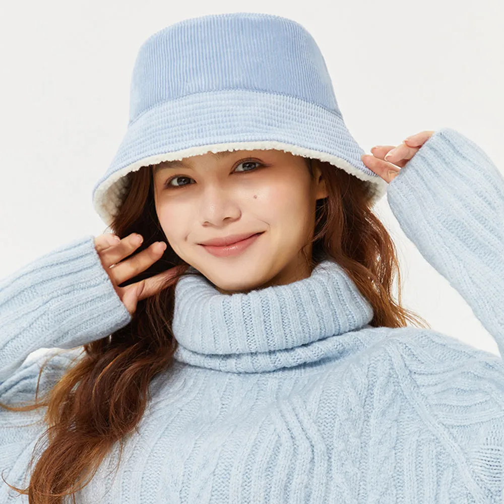US Stock Faux Fur Cute Bucket Hat Fuzzy Teddy Style Vintage Winter Warm Cap