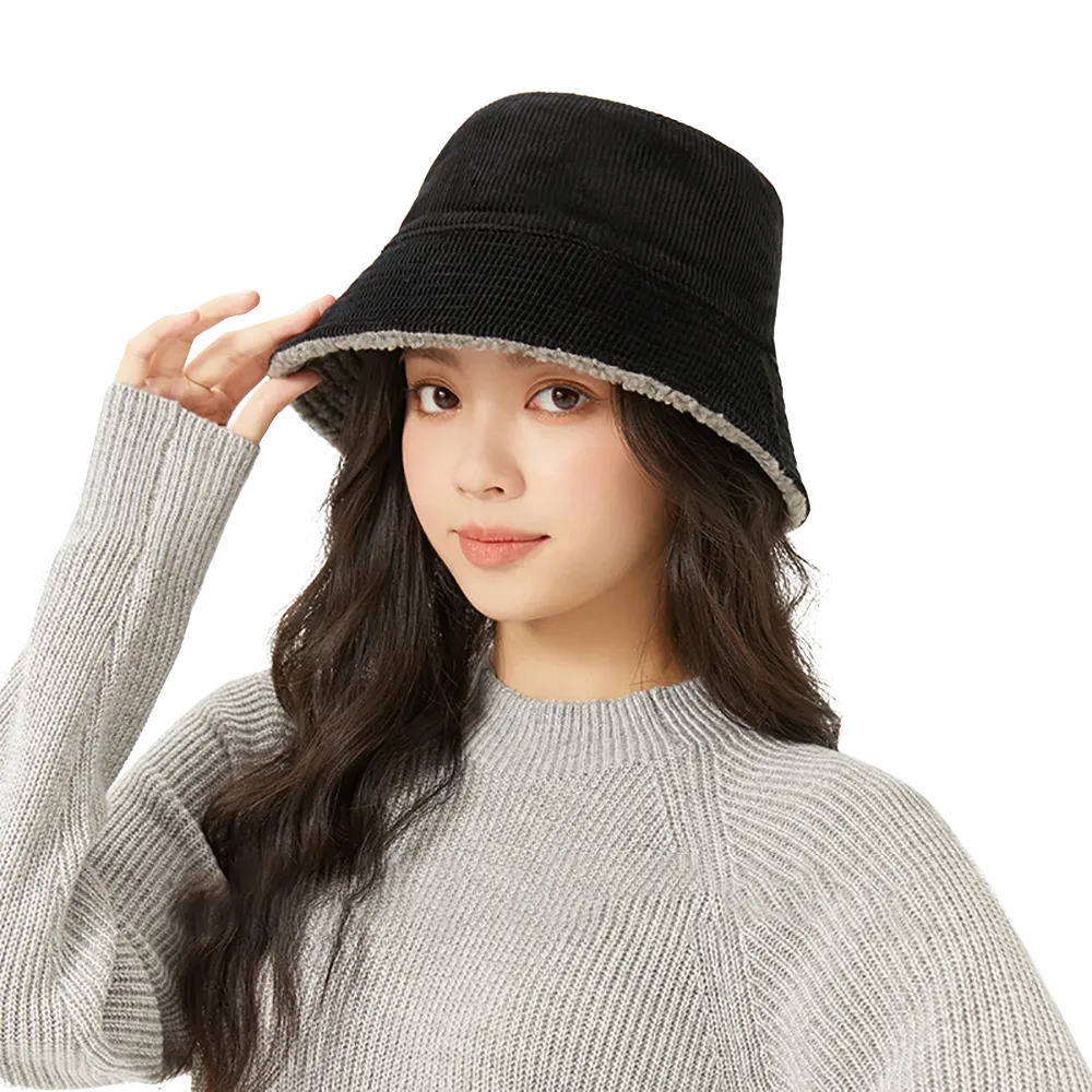 US Stock Faux Fur Cute Bucket Hat Fuzzy Teddy Style Vintage Winter Warm Cap