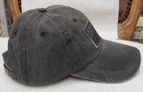 USA Flag Cotton Baseball Cap -- Grey