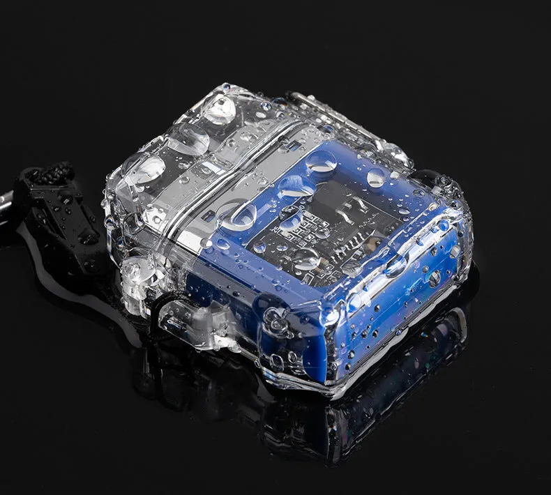 USB Lighter Windproof Double ArcLighter Cigarette Lighter Transparent Shell Waterproof Electronic Pulse Lighters | Brodtica.com