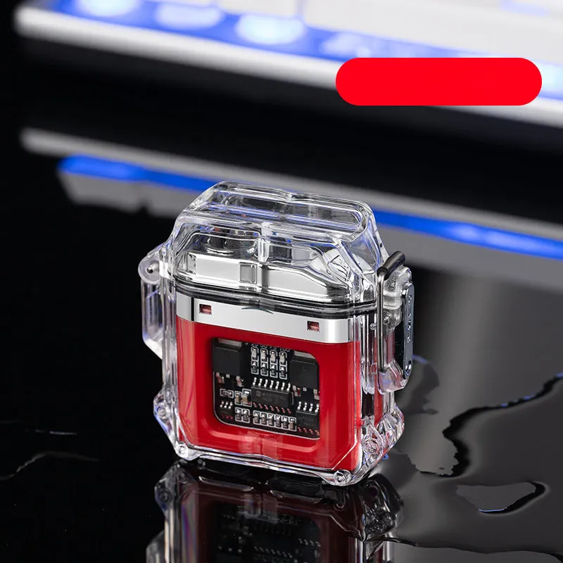 USB Lighter Windproof Double ArcLighter Cigarette Lighter Transparent Shell Waterproof Electronic Pulse Lighters | Brodtica.com