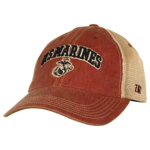 USMC Stretch Fit Trucker Cap Vintage Red