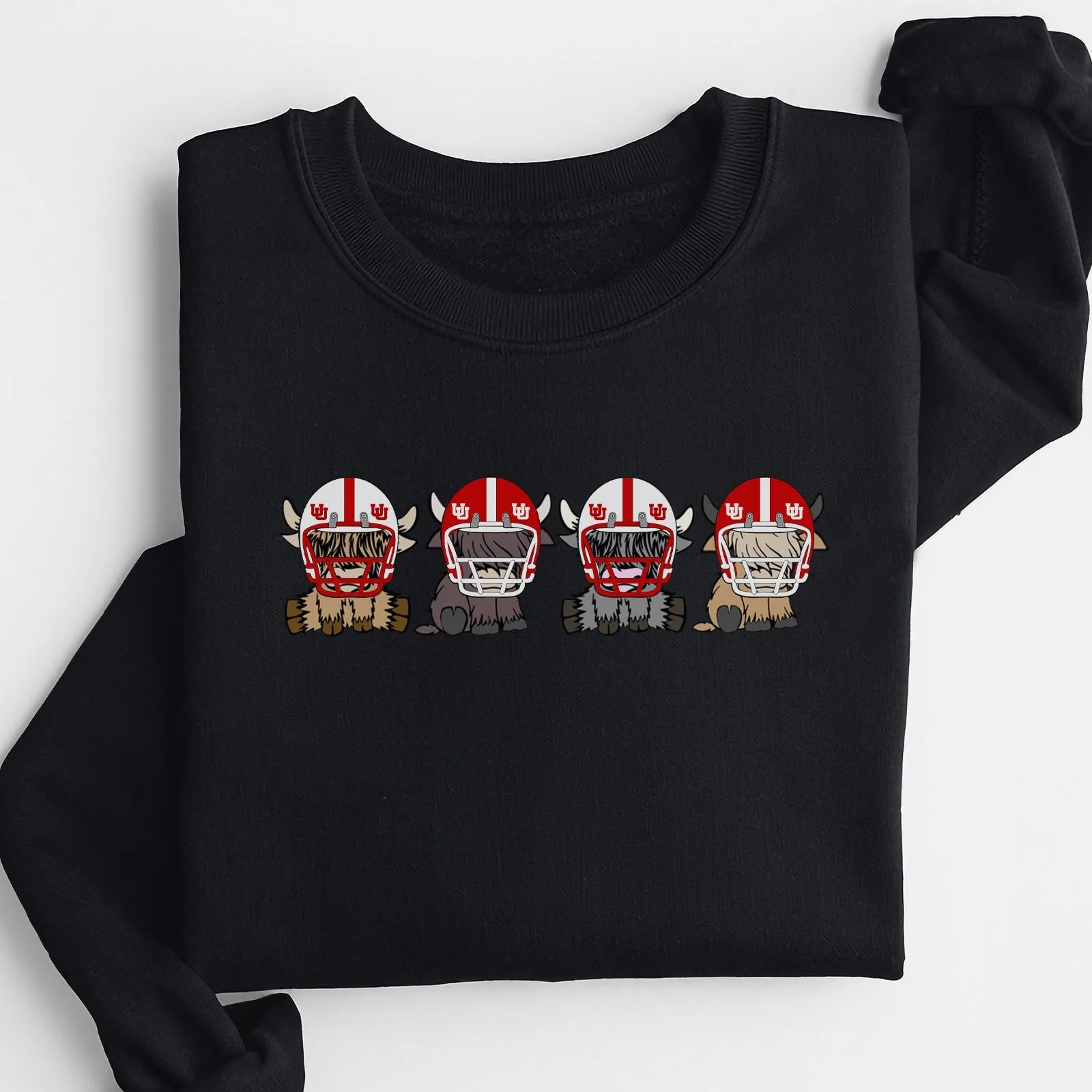 Utah Utes Football Highland Cow Football Team Football Lovers Gift Unisex Crewneck Hoodie Sweatshirt