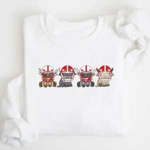 Utah Utes Football Highland Cow Football Team Football Lovers Gift Unisex Crewneck Hoodie Sweatshirt