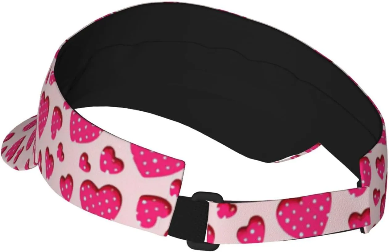 Valentines Hearts Hats for Men Women Valentine's Day Sport Sun Visor Hats Adjustable Hat Golf, Running Outdoor Hats