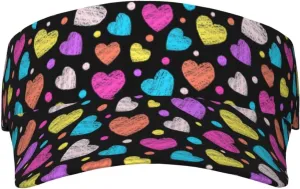 Valentines Hearts Hats for Men Women Valentine's Day Sport Sun Visor Hats Adjustable Hat Golf, Running Outdoor Hats