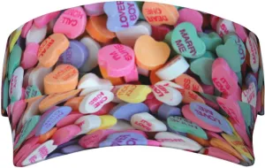 Valentines Hearts Hats for Men Women Valentine's Day Sport Sun Visor Hats Adjustable Hat Golf, Running Outdoor Hats