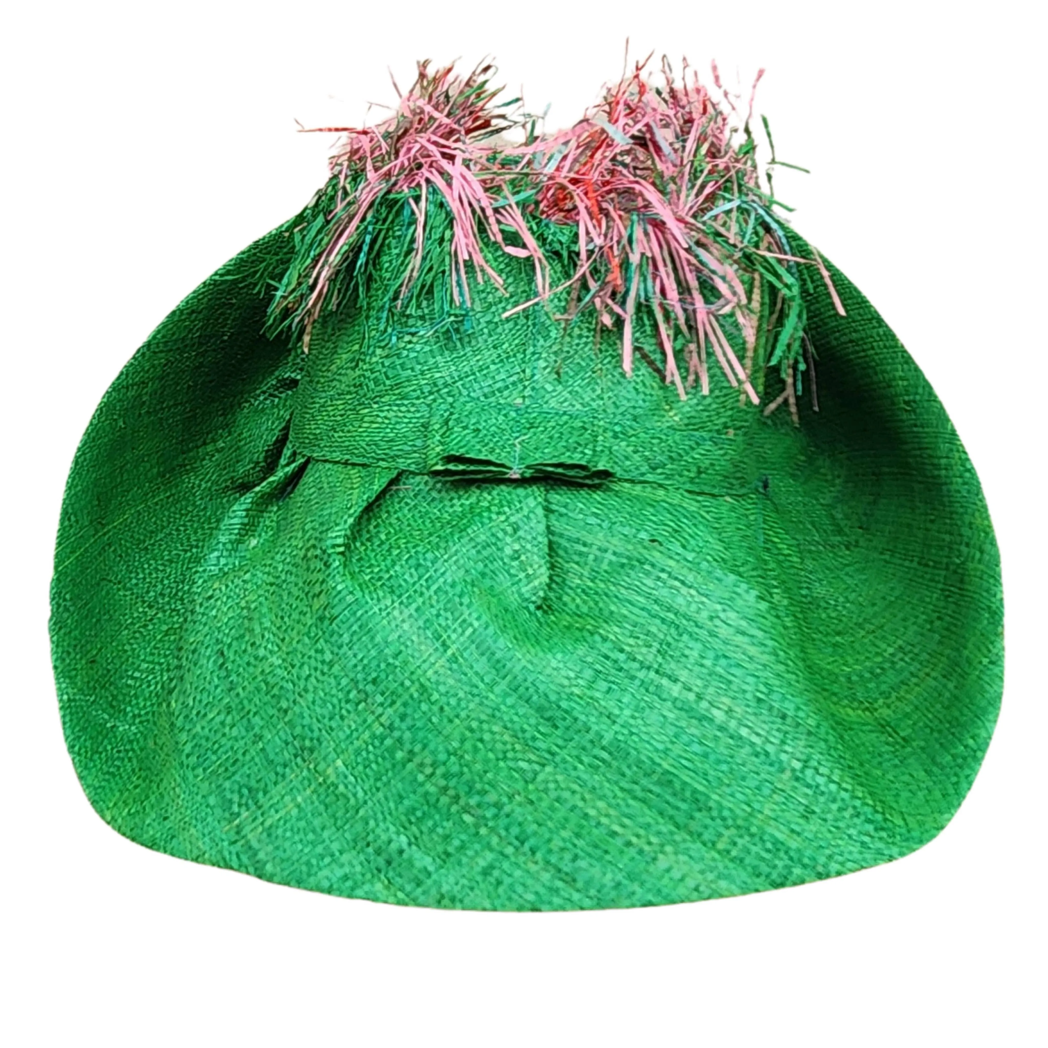 Vanessa: Madagascar Big Brim Crown Out Raffia Sun Hat
