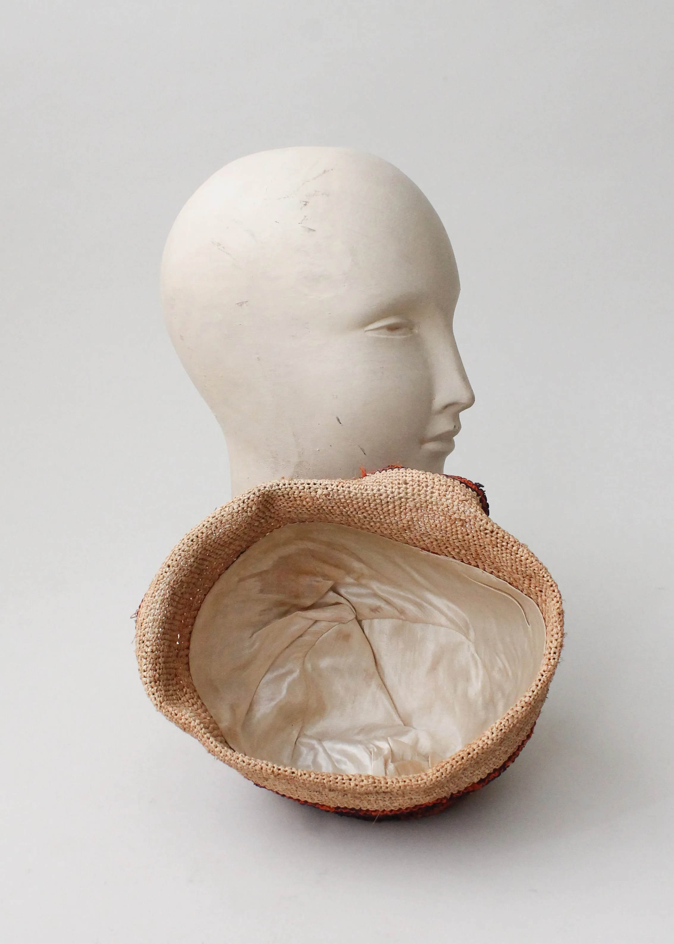 Vintage 1920s Straw Cloche Hat
