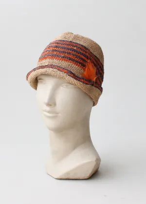 Vintage 1920s Straw Cloche Hat