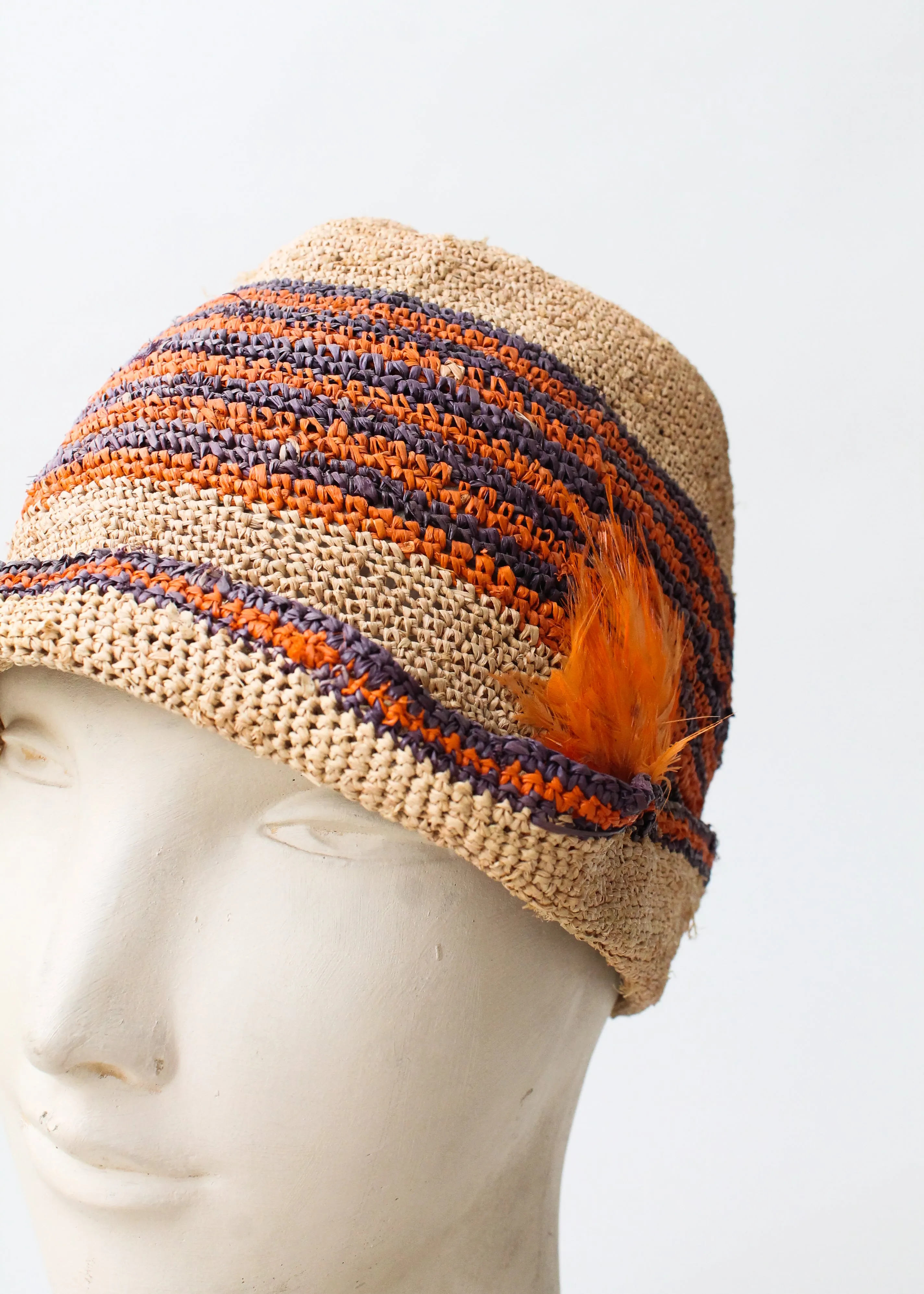 Vintage 1920s Straw Cloche Hat