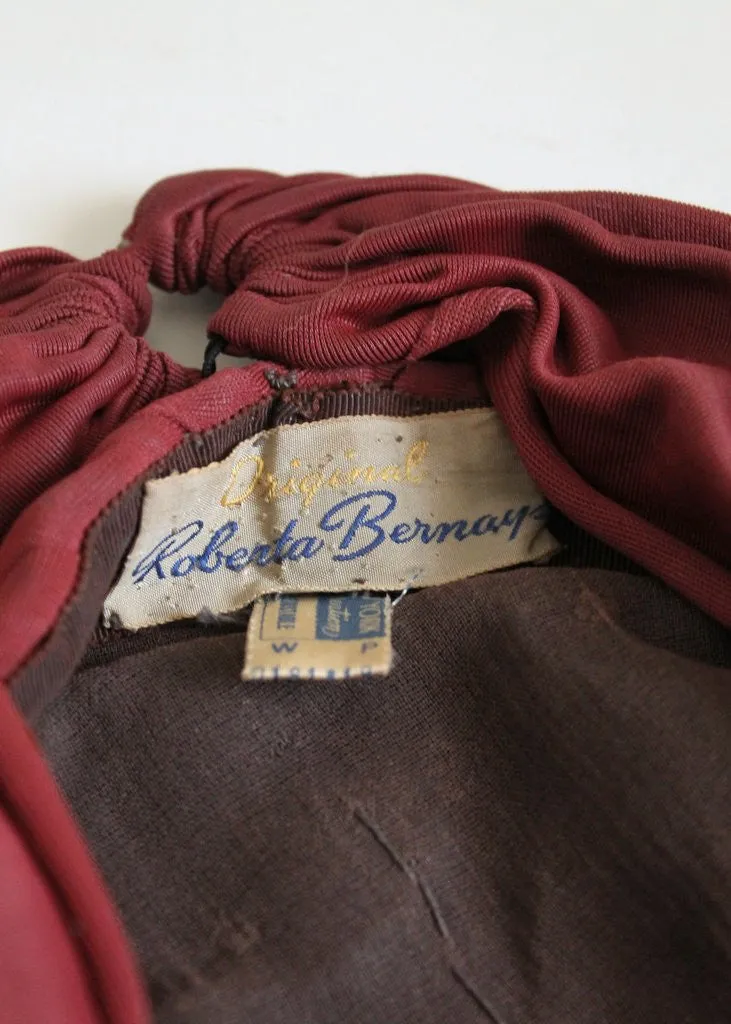 Vintage 1940s Mink and Rayon Tilt Hat
