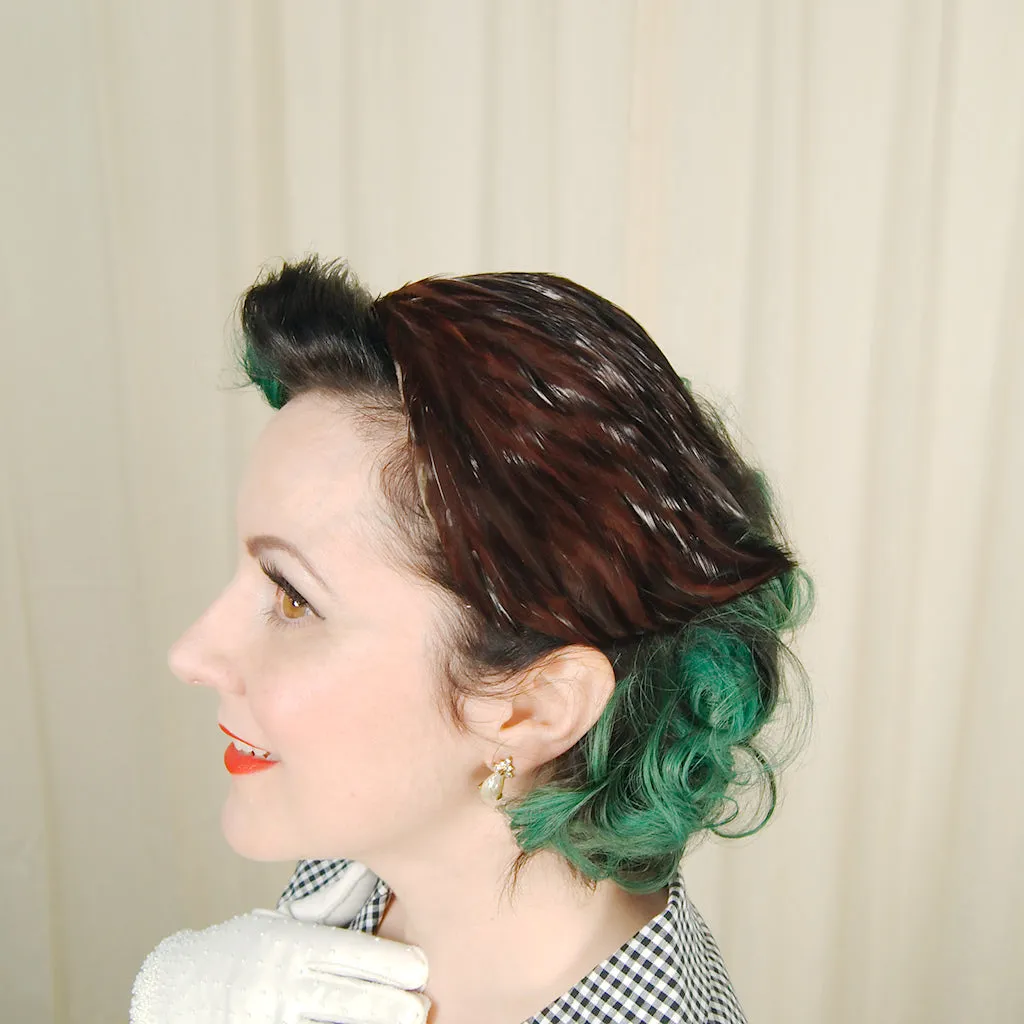 Vintage 1950s Feather Crescent Hat