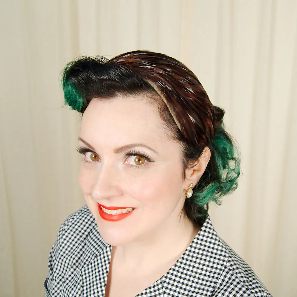 Vintage 1950s Feather Crescent Hat
