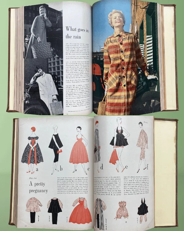 Vintage 1954 MADEMOISELLE Magazine Book – Fashion, Drama & Prairie Prints