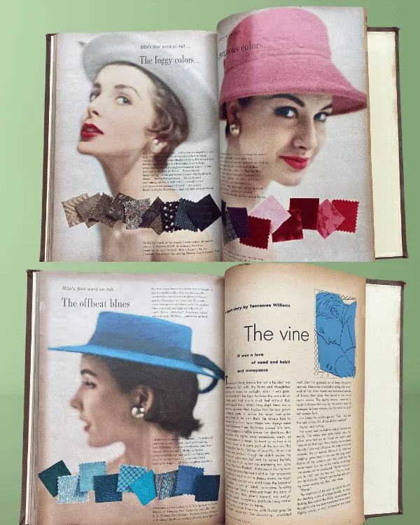 Vintage 1954 MADEMOISELLE Magazine Book – Fashion, Drama & Prairie Prints