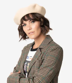 Vintage Style Beige Beret