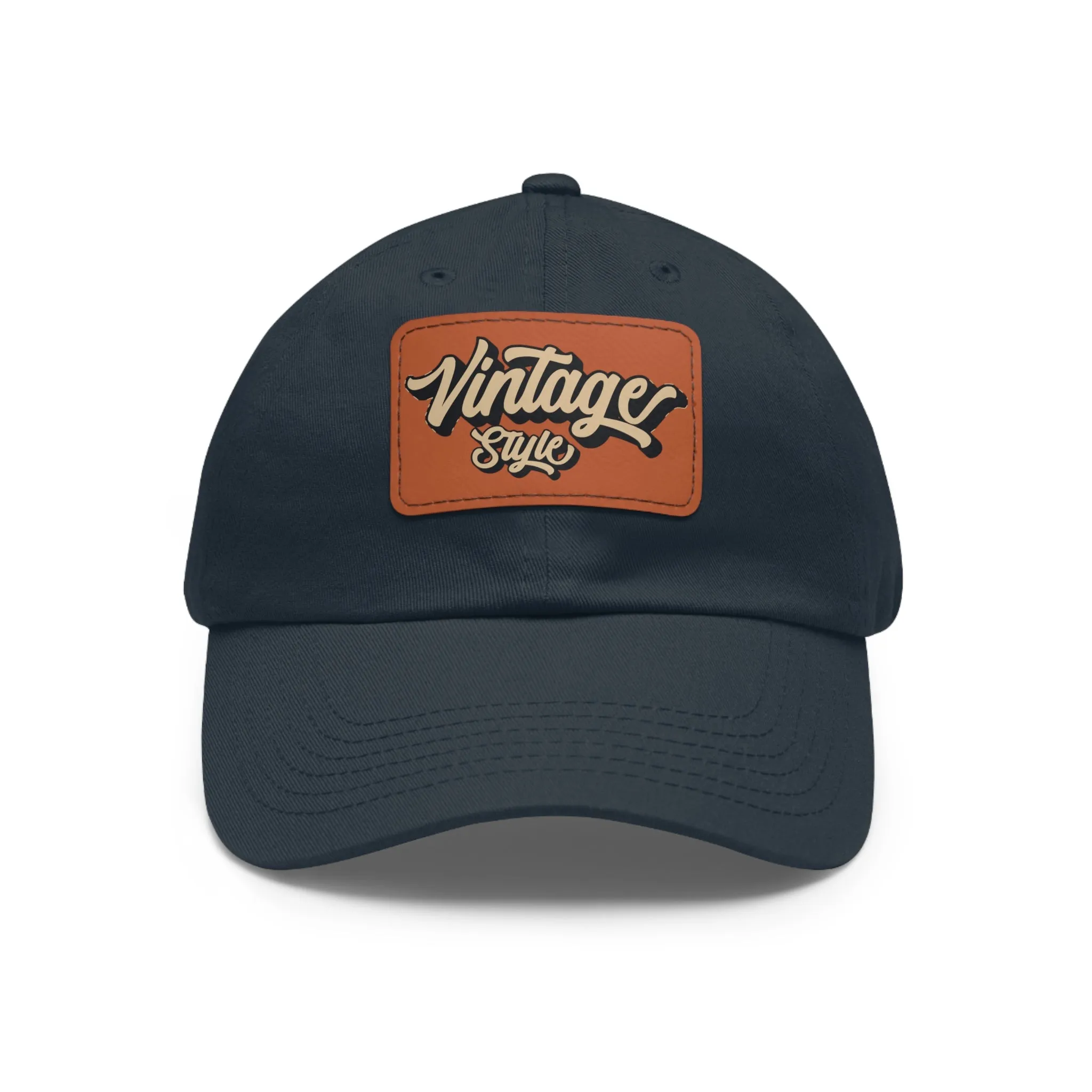 Vintage style Hat with Leather Patch (Rectangle)  - EmpressKorea