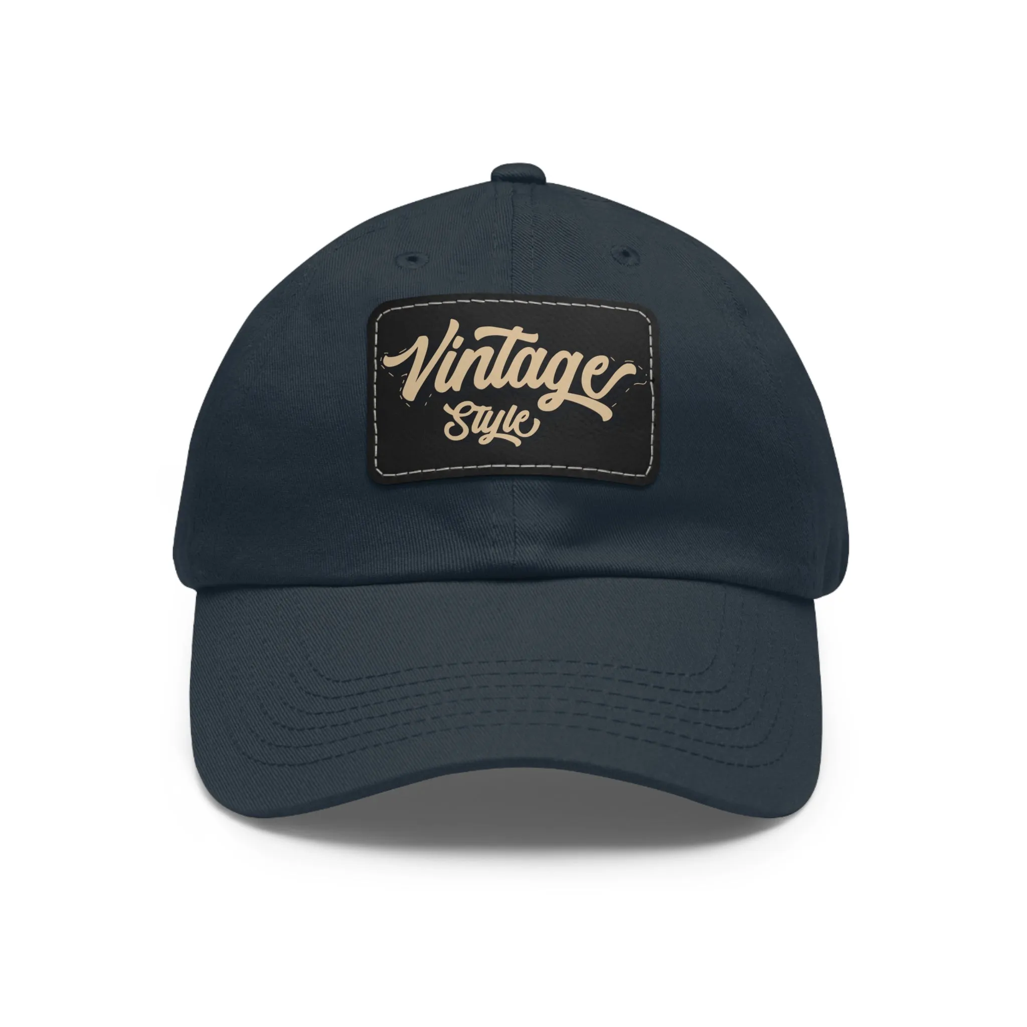 Vintage style Hat with Leather Patch (Rectangle)  - EmpressKorea