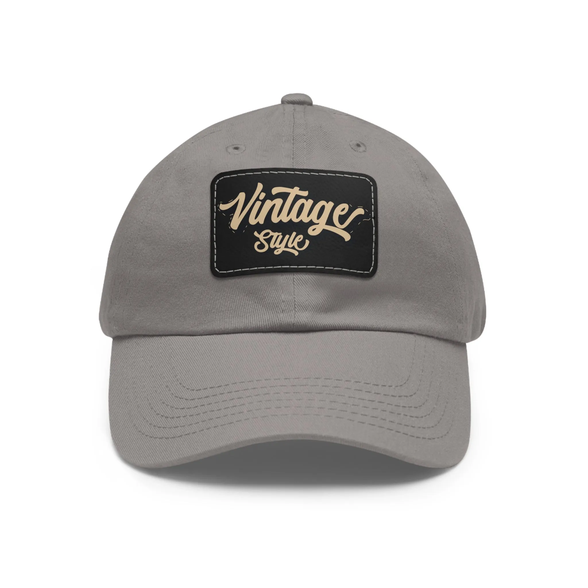 Vintage style Hat with Leather Patch (Rectangle)  - EmpressKorea