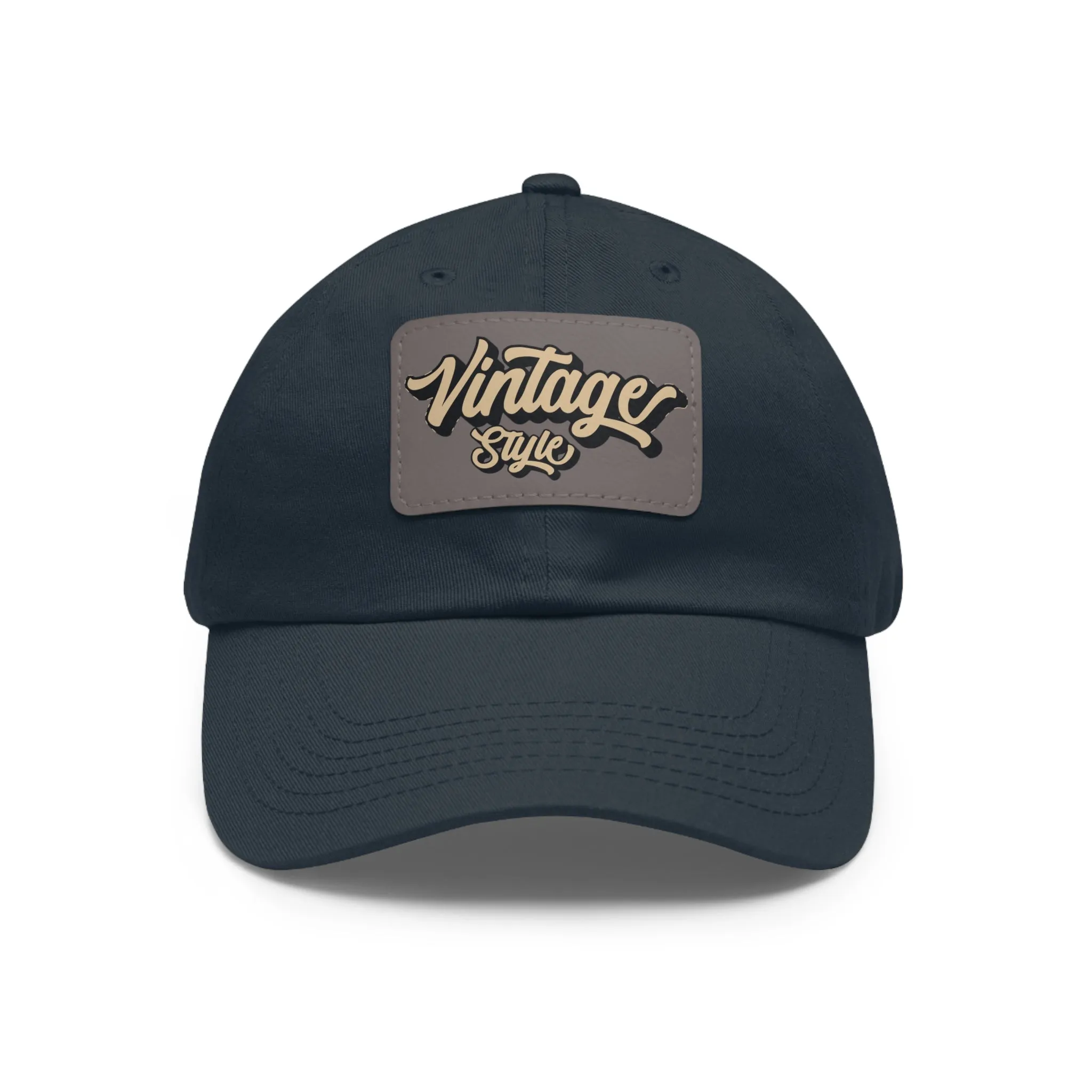 Vintage style Hat with Leather Patch (Rectangle)  - EmpressKorea