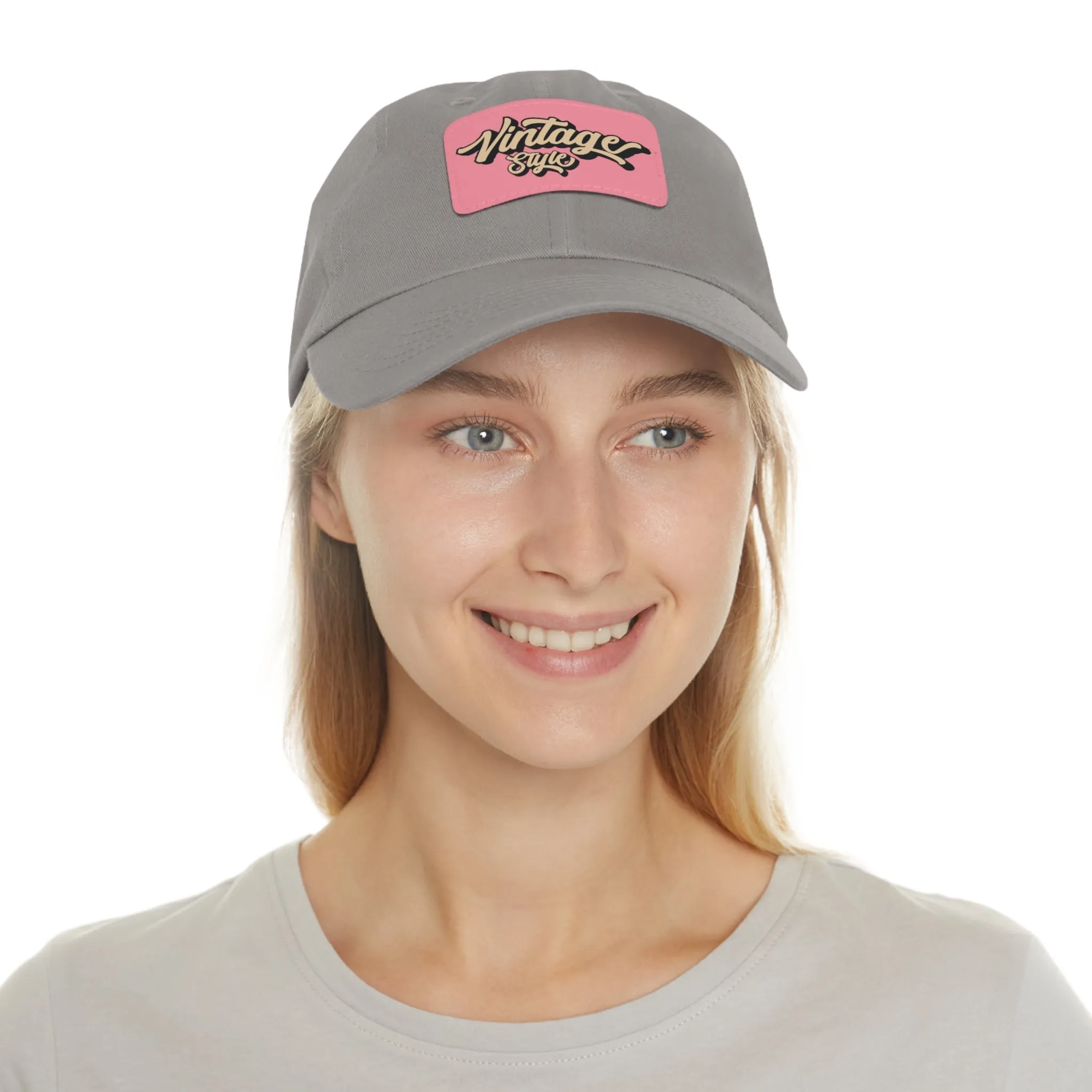 Vintage style Hat with Leather Patch (Rectangle)  - EmpressKorea