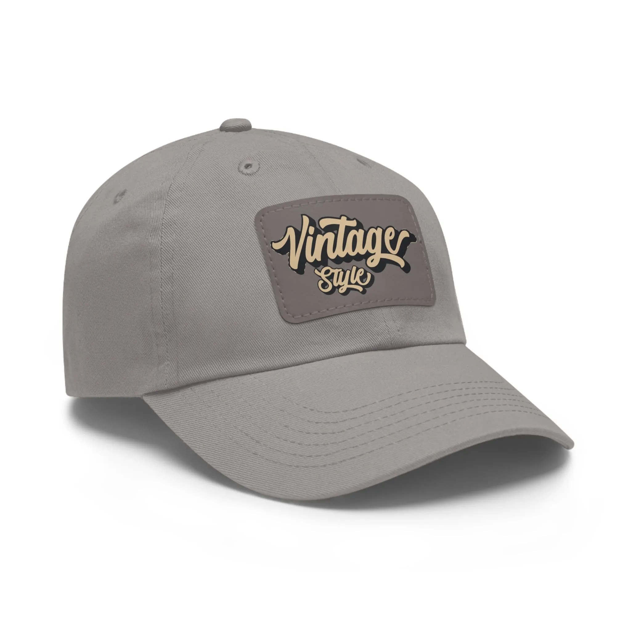 Vintage style Hat with Leather Patch (Rectangle)  - EmpressKorea
