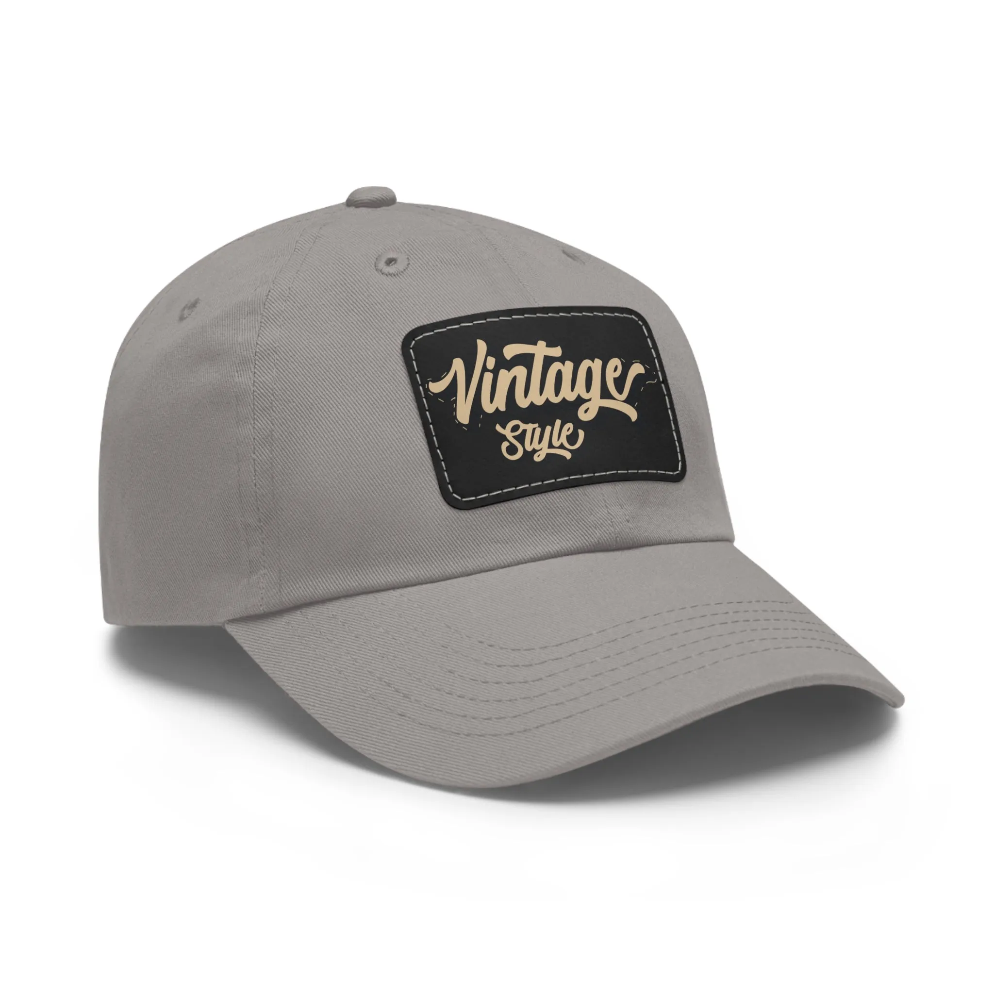 Vintage style Hat with Leather Patch (Rectangle)  - EmpressKorea