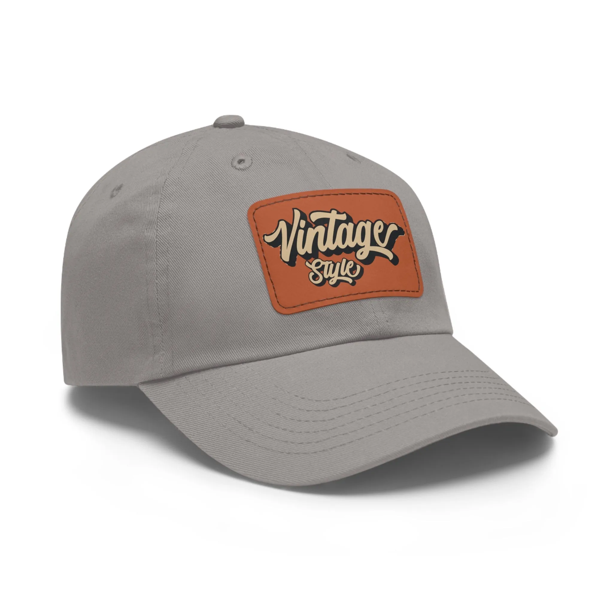 Vintage style Hat with Leather Patch (Rectangle)  - EmpressKorea