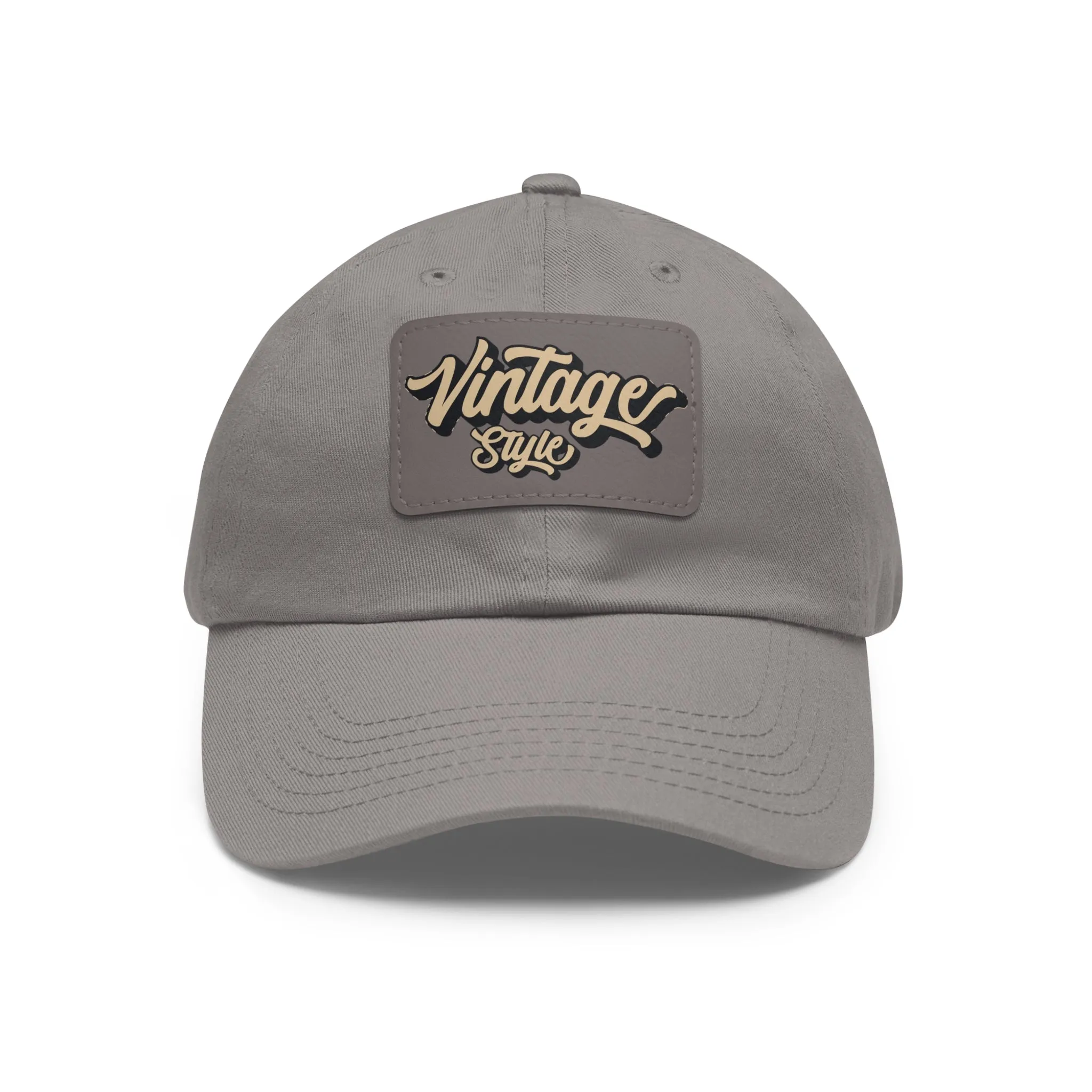 Vintage style Hat with Leather Patch (Rectangle)  - EmpressKorea