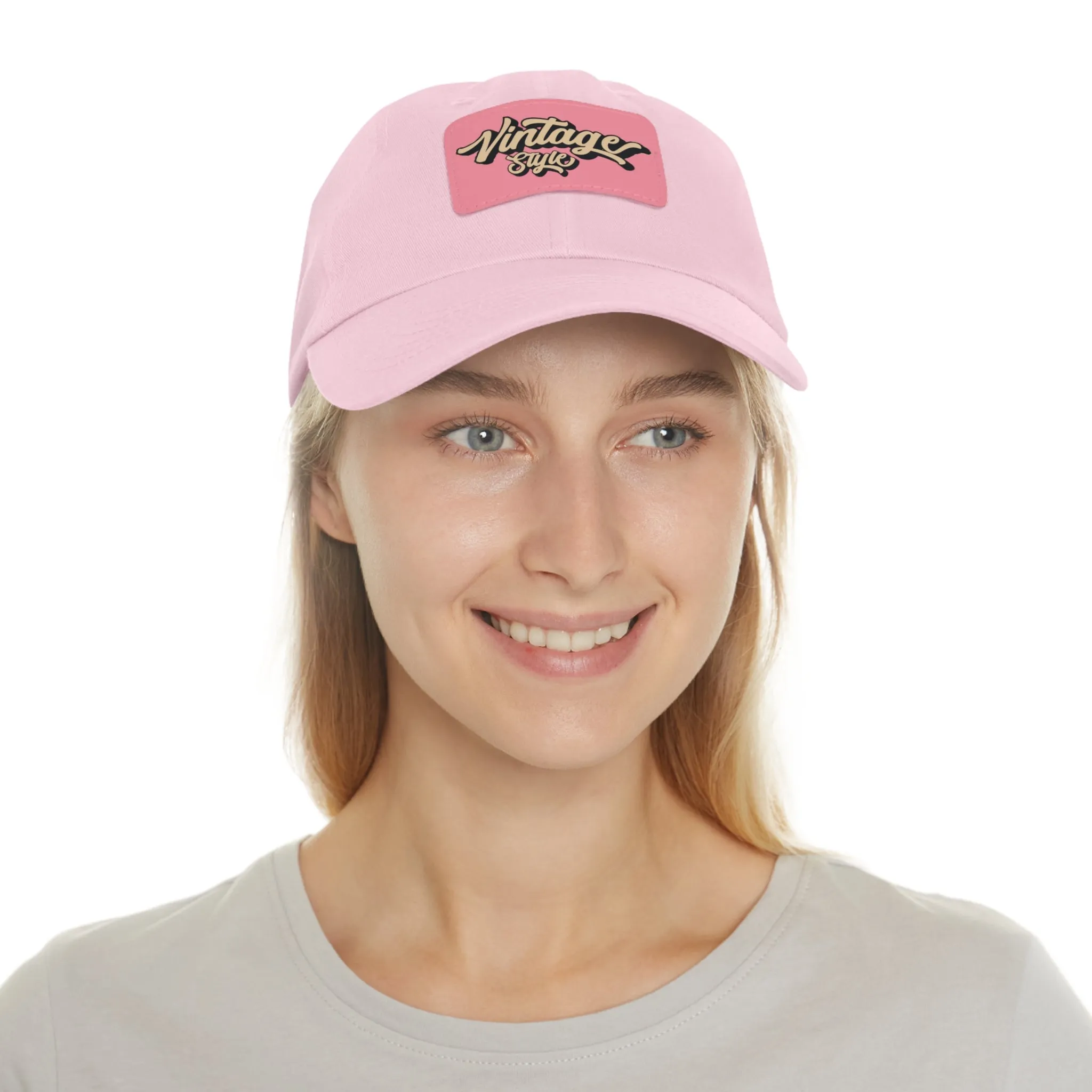 Vintage style Hat with Leather Patch (Rectangle)  - EmpressKorea