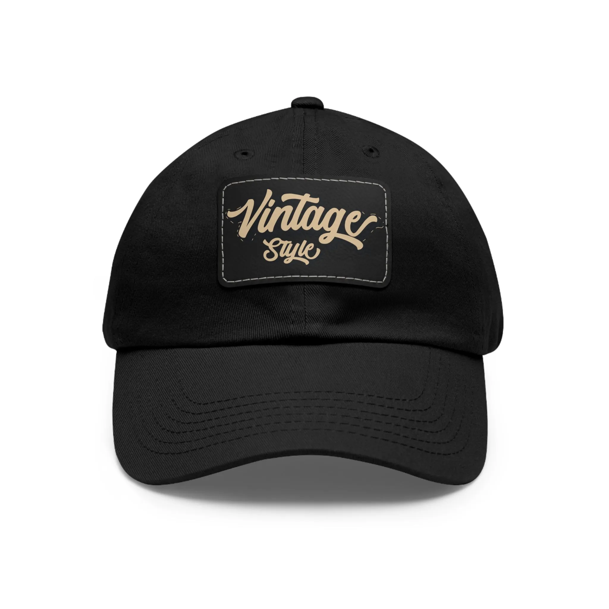 Vintage style Hat with Leather Patch (Rectangle)  - EmpressKorea