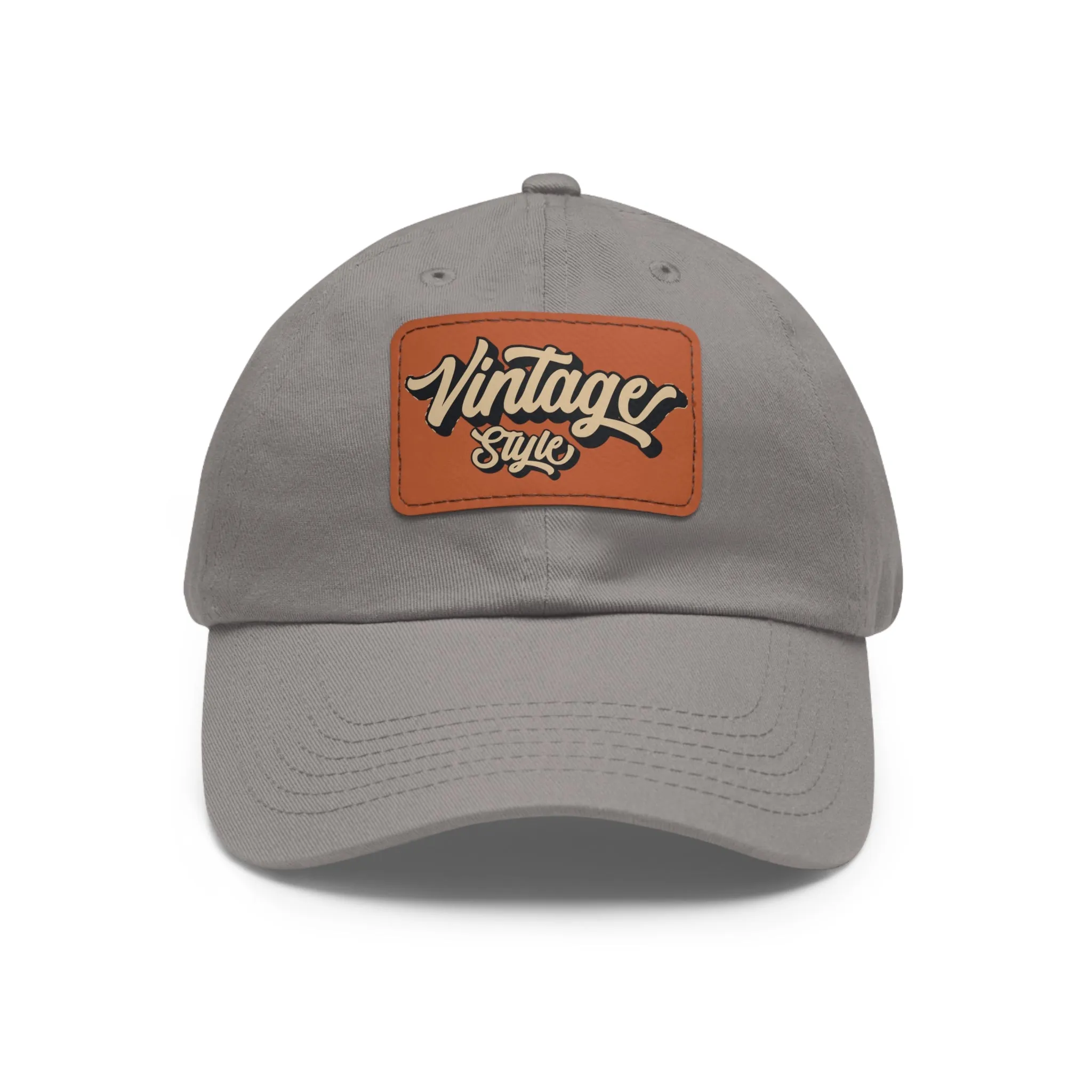 Vintage style Hat with Leather Patch (Rectangle)  - EmpressKorea