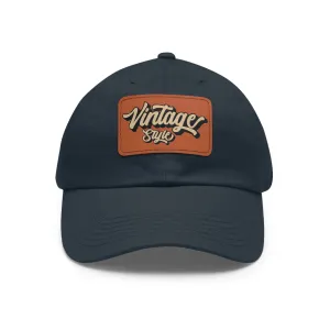 Vintage style Hat with Leather Patch (Rectangle)  - EmpressKorea