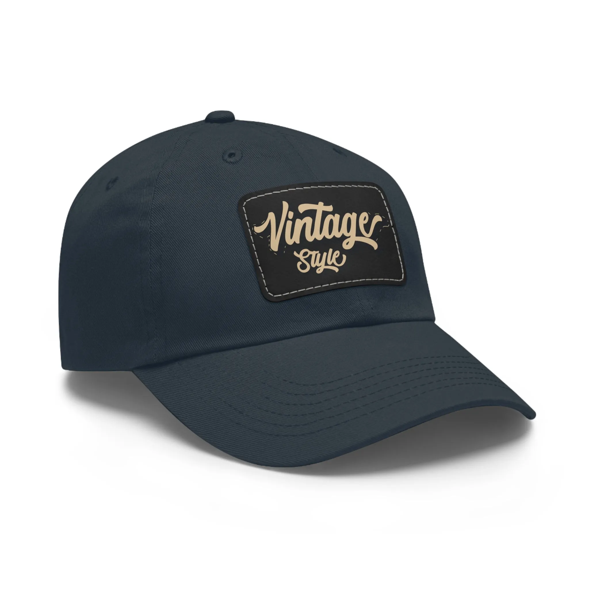 Vintage style Hat with Leather Patch (Rectangle)  - EmpressKorea