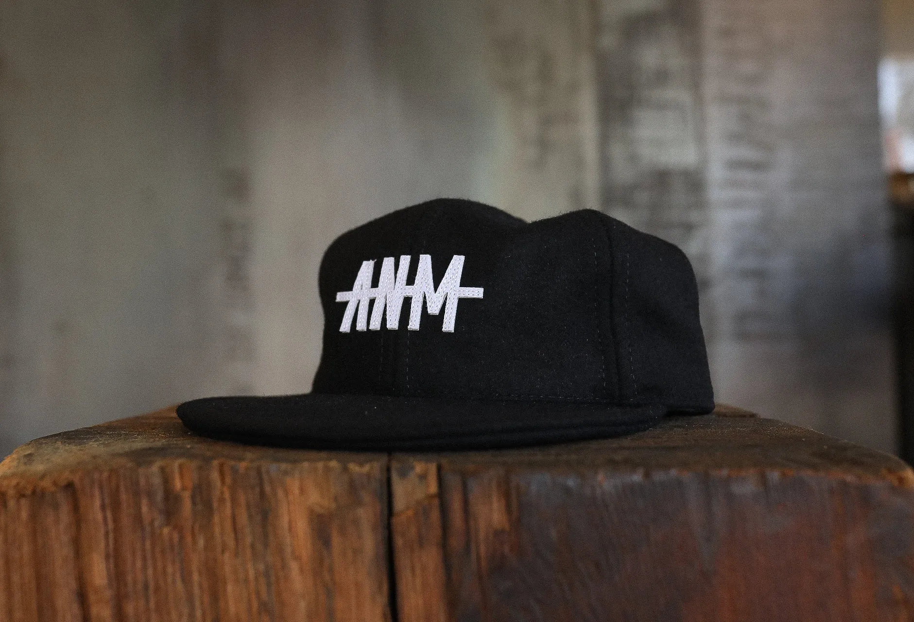 Vintage Unstructured Hainsworth Wool Cap- ANM/Black